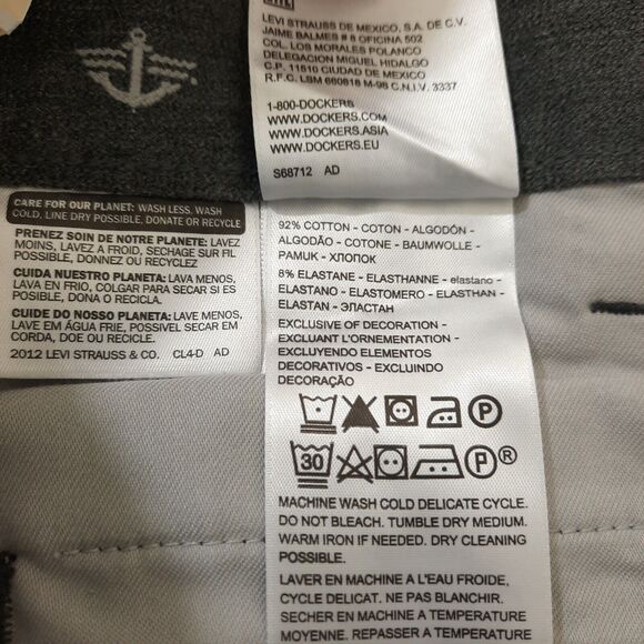 NWT Dockers Workday Khakis Classic Fit Pants Sz 40 x 32 Gray Stretch Flat Front - Picture 9 of 9